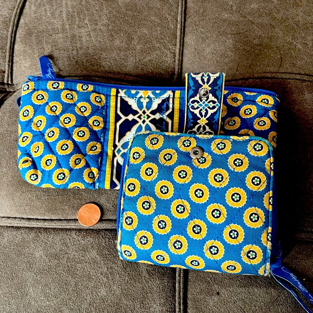 Vera Bradley Riviera Blue zipper pouch and wallet lot